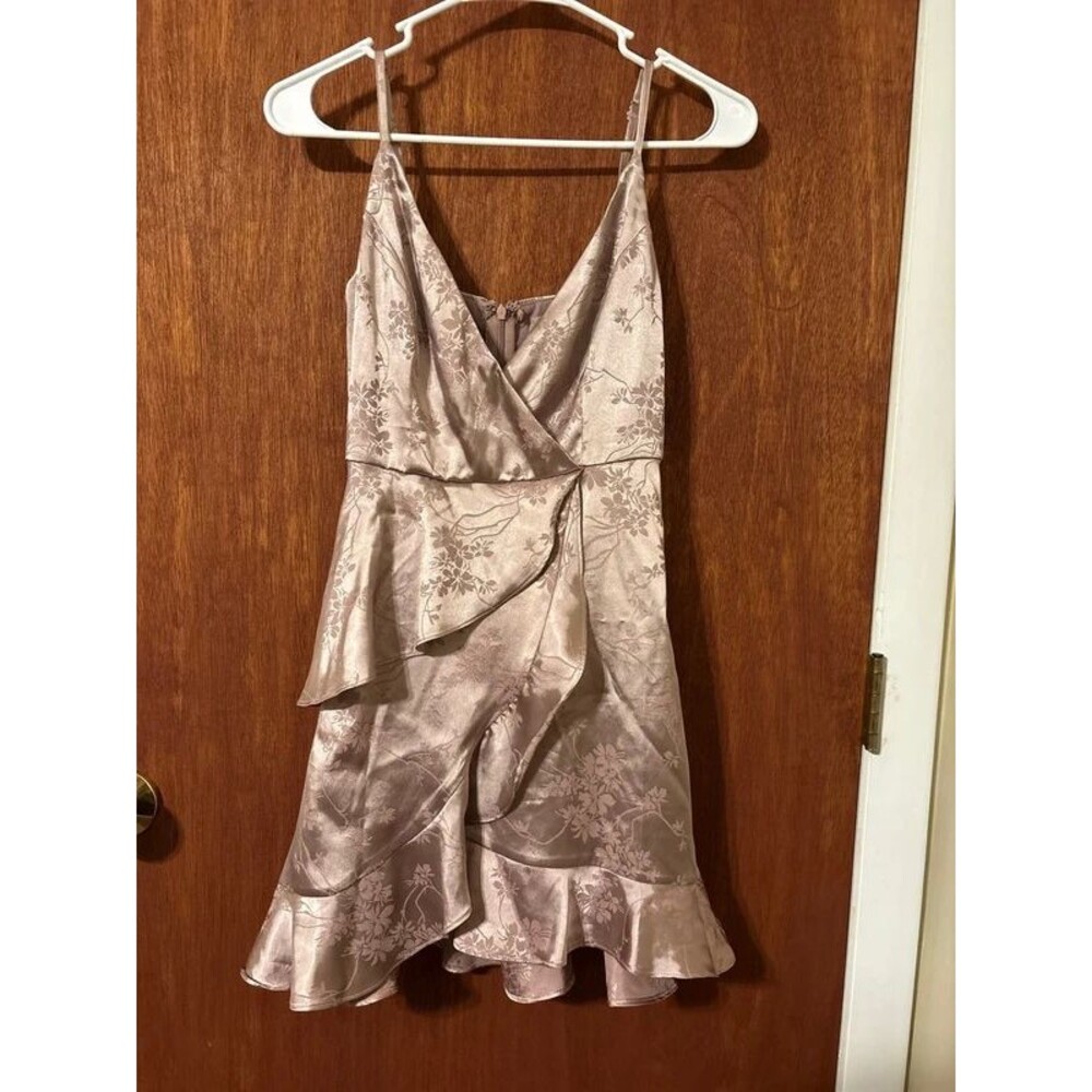Altar’d State Floral Satin Layered Dress Womens XS